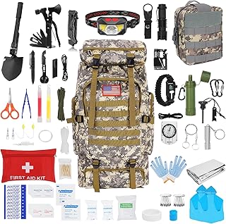 Survival Gear Professional Kit and Large Camping Backpack,First Aid Kit for Adventure Outdoor Hiking Accessories product image