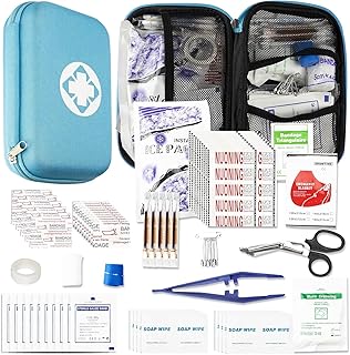 276PCS Small Travel First Aid Kit Supplies for Business, First Aid Kits Backpacking Essentials Items Trauma First Aid Survival Kits for Home Outdoor Adventure, Blue AMORNING product image