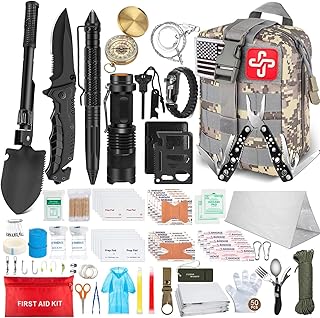 238Pcs Emergency Survival Kit and First Aid Kit, Professional Survival Gear Tool with Tactical Molle Pouch and Emergency Tent for Earthquake, Outdoor Adventure, Camping, Hiking, Hunting product image