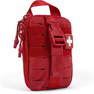 My Medic Sidekick - Camping Hiking and Backpacking First Aid Kit - 70 Items - HSA and FSA Eligible - Small Ifak Great for Travel or Motorcycle - Portable Emergency Kit – Red product image