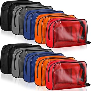 Sosation 10 Pcs 5 Colors First Aid Kit Bag Empty Medical Kit Accessory Pouches Zippered Portable Travel Medicine Bag with Transparent Window for Home Outdoor Car Supplies, 8.7 x 3 x 5.1 Inch product image
