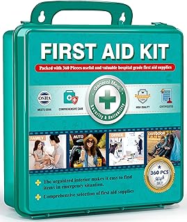 General Medi 360 Pieces Hardcase First Aid Kit - Comprehensive Large First Aid Box Contains Premium Medical Supplies for Travel, Home, Office, Vehicle, Camping, Workplace & Outdoor product image
