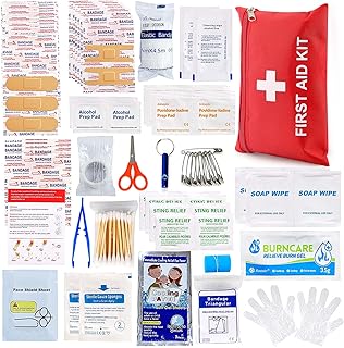 First Aid Kit for Home Car Travel 107 Piece Emergency Kits for Hiking Camping Small Trauma Kit for Boat Vehicle Lightweight Compact Pocket Aid Kit for Sports Outdoor Survival product image