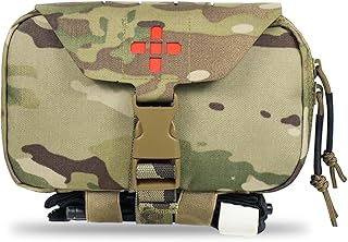 Ifak Pouch-Rapid Deployment Tactical MOLLE Trauma Kit Pouches, Quick Release Tear-Off Medical First Aid Kit Organiser with Red Immediate Identify for Emergency Surviva. product image