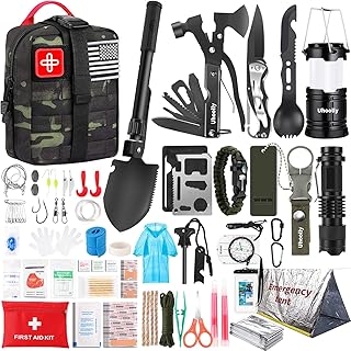 Survival Kit, Gifts for Men Women Teen Boys, 252 pcs Survival Gear and Equipment Mini First Aid Kit for Car Home, Emergency Kit with Molle System for Earthquake, Outdoor Adventure, Car Travel product image