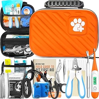 EVERLIT Pet Medic First Aid Kit | 95 Pcs Vet-Approved Medical, Outdoor & Emergency Supplies for Dogs, Cats, Animal Care | Travel-Friendly Compact Bag for Home, Car and Travel (Guardian Orange) product image
