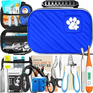 EVERLIT Pet Medic First Aid Kit | Vet-Approved Animal Care Kit with 95 Pcs Medical, Outdoor & Emergency Supplies to Treat Dogs, Cats | Travel-Friendly Compact Bag for Home, Car and Travel (Blue) product image
