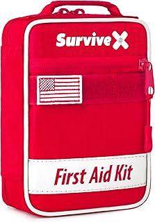 Small First Aid Kit for Car, Travel & Home - Emergency Kit for Hiking, Camping, Backpacking and Outdoors - Includes Zip Stitch Wound Closure Strips product image