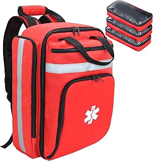 First Aid Bag Empty,EMS,EMT,Emergency Trauma Doctor Bag,First Aid Kit For Car,Home,Hiking,Camping and Travel(Red) product image