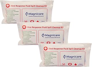 First Response Spill Kit - Be OSHA Compliant | Bloodborne Pathogen & Vomit Cleanup Kit: Comprehensive Spill Response for Bodily Fluids, Ideal for Schools, Restaurants, clinics (3 Pack) product image