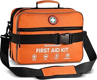 Professional 435 Pieces Large First Aid Kit - Includes CPR & Compressed Gauze - Compartments Emergency Medical Kit for Home, Camping, Backpacking, Travel, Boat, Car,Outdoors(Orange) product image