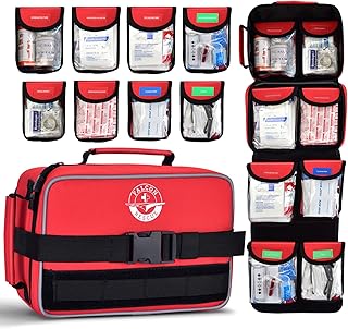 Premium 418-Piece First Aid Kit - MOLLE Compatible, Waterproof & Organized Tear-Resistant Survival Kits for Home, Hiking, Car, Outdoor Emergencies product image