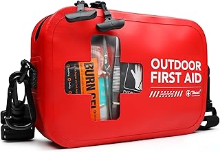 152 PCS Waterproof First Aid Kit, Portable Small Boat Dry Bag Bug Out Bags, Emergency Medical Kit Ideal for Boating, Camping, Fishing, Kayaking, Floating, Red product image
