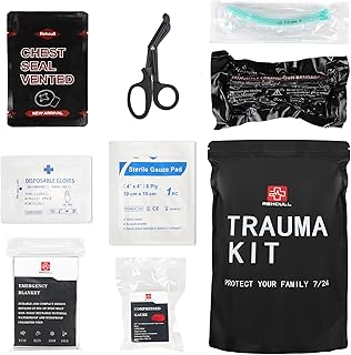 IFAK Refill Kit, Compact Emergency Medical First Aid Trauma Kits Survival Supplies Hemostatic Combat Tactical Wound Care Dressing Pack with Chest Seal 6”Israeli Bandage for Rapid Military, 8pcs product image