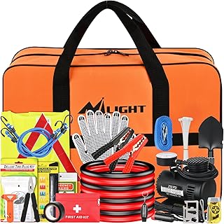 Nilight Car Emergency Kit with Jumper Cable Air Compressor Tire Repair Essential Tools First Aid Alligator Connector Electrical Kit for Travel Camping Outdoor Cars Truck SUV RV product image