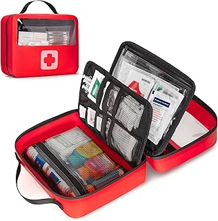 Waterproof Empty First Aid Bag with a Detachable Panel, Small Medical Bag with Molle System, Red (Bag Only) product image