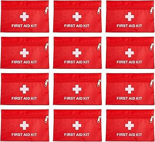 First Aid Bag Empty,Mini First Aid Pouch Empty,Mini First Aid Kit Bulk,Zipper Pouches for Emergency,Travel and Outdoor (Red 12 Pack, 4.3 * 6.3 inch) product image
