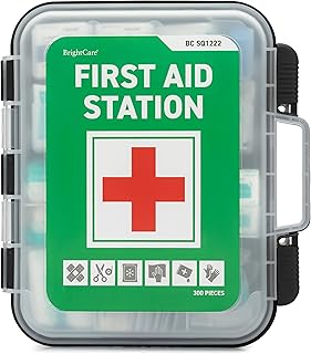 Large Wall Mountable & Portable First Aid Kit Cabinet for Business, Office, School, Warehouse & Workplace Safety – OSHA Compliant Emergency Medical Supplies with Tilting Shelves & Mounting Hardware product image