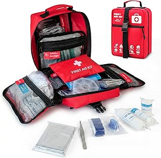 556 Piece Premium Large First Aid Kit, Survival Medical First Aid Bag – Labelled Compartments, Workplace Essential, Home & Sports, Molle Tactical Rip-Away Design, First Responders' Choice for Trauma product image