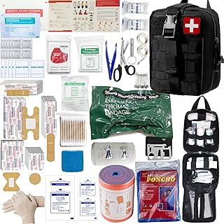 Universal IFAK Trauma First Aid Kit Molle Pouches Emergency Survival Kit Suitable for Home, car, Travel, Camping, Hiking, Sports, Outdoor Emergencies-Quick Response First Aid Essentials (Black) product image