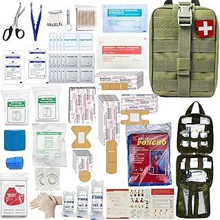 293Pcs/set - First Aid Kit Molle Pouches Emergency Survival Kit Suitable for Outdoor Activities, Home, School, Hiking, Car Travel and Camping - Quick Response First Aid Essentials (Olive Green) product image