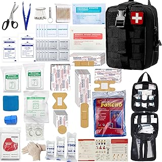 293Pcs/set - First Aid Kit Molle Pouches Emergency Survival Kit Suitable for Outdoor Activities, Home, School, Hiking, Car Travel and Camping - Quick Response First Aid Essentials (Black) product image
