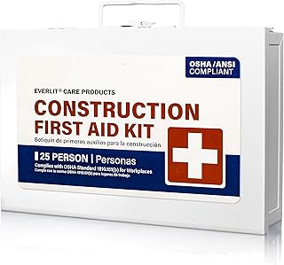 EVERLIT 185 Pcs Metal First Aid Kit for Contractors, Construction Site, OSHA Compliant, Workshop, Business, Commercial Truck Vehicle DOT, Wall Mount Box, All-Purpose product image