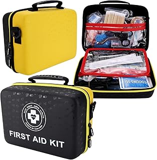 Emergency First Aid Kit 410 PCS – Hard Shell Dual-Color Survival Kit with Glow Interior for Home, Car, Camping & Outdoors product image