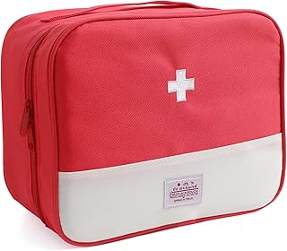 Faylapa First Aid Kit Empty Bag, 9.8x8.3x4.7 Inches Travel Empty First Aid Kit Pouch for Emergency at Home, Office, Car, Outdoors, Boat, Camping, Hiking(Bag Only, Red) product image