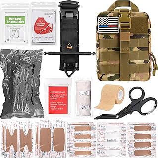 41 PCS IFAK Trauma Kit with Tourniquet, 4-Inch Israeli Bandage, Tactical First Aid Kit for Car, Camping, Hiking and Travel with Molle Bag (Camouflage Green) product image
