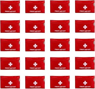 First Aid Bags Empty,Mini First Aid Pouch Empty,Mini First Aid Kit Bulk,Zipper Pouches for Emergency,Travel and Outdoor (Red 20 Pack, 4.3 * 6.3 inch) product image