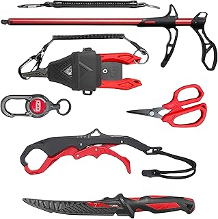 EGO FireSteel Fishing Tool Kit, 7 Pc Pro Angler Set with Pliers, Fillet Knife, Hook Remover, Line Scissors, Vice Grip Tool, Sheath & Lanyard, Freshwater & Saltwater Fishing Gear product image