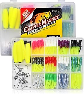 Leland's Lures Crappie Magnet Best of the Best Kit, Fishing Equipment and Accessories, Fishing Lures, 96 Bodies, 15 Double Cross Jig Heads, 4 E-Z Floats product image
