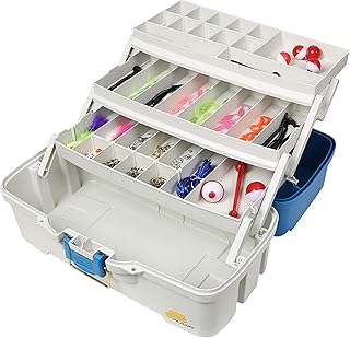 Plano Ready-Set-Fish 3-Tray Tackle Box with Tackle, Aqua Blue/Tan, One Size product image