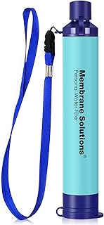 Membrane Solutions Straw Water Filter S1, NSF/ANSI 42&372&401 certificated, Survival Filtration Portable Gear, Emergency Preparedness, Supply for Drinking Hiking Camping Team Family Outing product image