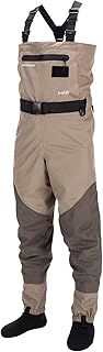 BASSDASH Men’s Breathable Chest and Waist Convertible Waders for Fishing Hunting, Stocking Foot and Boot Foot Waders product image