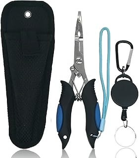 Stainless Steel Fishing Pliers - Needle Nose Plier for Cutting Fishing Line, Multitool Pliers with Sheath and Telescopic Lanyard | Fishing Tools product image