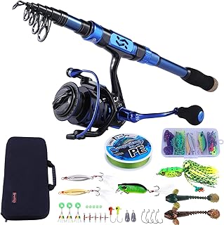 Sougayilang Fishing Rod and Reel Set Carbon Fiber Telescopic Fishing Rod 12+1BB Spinning Reel with Carry Case for Saltwater Freshwater product image