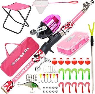 DaddyGoFish Kids Fishing Pole - Rod Reel Combo Tackle Box Starter Set - First Year Small Dock Gear Kit for Boys Girls Toddler Youth Age Beginner Little Children Junior Anglers product image