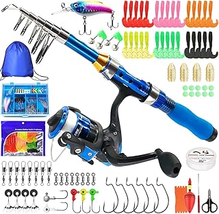 Kilitn Kids Fishing Rod, 1.5M 61Inch 4.92Ft Portable Telescopic Fishing Pole and Reel Combos and String with Fishing Line Full Kits, Youth Fishing Pole Fishing Gear for Kids, Boys, Girls, and Adults product image