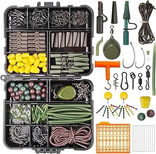Carp Fishing Equipment Kit, 277pcs Carp Fishing Tackle Box with Carp Hooks Boilies Corn Baits Weights Rigs Swivels Snaps Various Gear Accessories Set for Men Gift product image