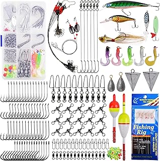 Saltwater Fishing Tackle Box, 212pcs Surf Fishing Gear Kit Saltwater Lures Bait Rigs Bucktail Jigs Spoon Crankbait Pyramid Sinkers Hooks Swivels, Perfect Fishermen Gifts product image