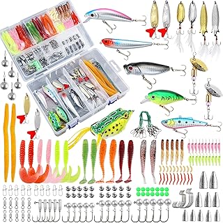 327PCS Fishing Lures Tackle Bait Kit Set, Tackle Box with Tackle Included, Crankbaits, Worms, Spinner, Weights, Hooks & Other Accessories for Freshwater Bass Trout Fishing Gear Gifts for Men product image