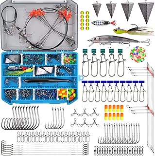 Surf Fishing Tackle Kit Ocean Saltwater Fishing Lures Surf Fishing Gear Fish Finder Rigs Pompano Rig Pyramid Sinker Weight Fishing Hooks Swivels Various Accessories product image