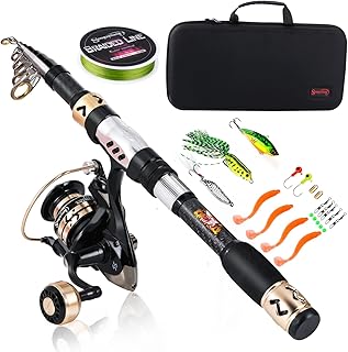 Sougayilang Fishing Pole with Spinning Reel Portable Fishing Rod Reel Combos product image