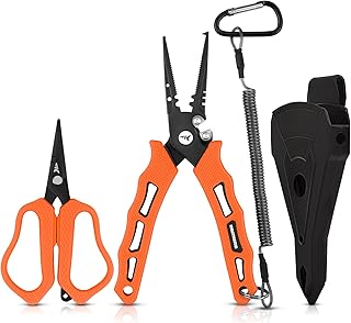 KastKing Cutthroat 7.5-inch Braid Scissors and Pliers Set - Saltwater Resistant Fishing Gear, Line Cutter, Hook Remover, Fishing Tool Set, Gift for Men product image