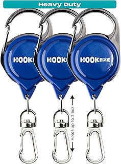 HOOK-EZE Fly Fishing Zinger Retractor for Anglers Vest, Pack of 3 - Fishing Gear and Equipment for Nippers, Forceps, Fly Float Ant, Belt Loops & Backpack product image