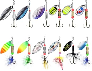 TRUSCEND Swim or Jig Fishing Spinner Baits for Freshwater and Saltwater, Rooster Tail Fishing Lures for Trout Bass Walleye Crappie Salmon Pike, Blade Bait with Copper Blade product image