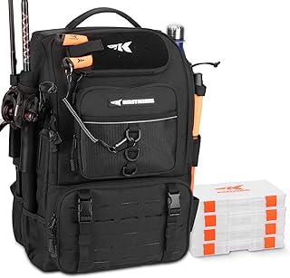 KastKing KarryAll Fishing Tackle Backpack with Rod Holder 4 Tackle Boxes,40/26L Tackle Bag Storage Fishing Gear and Equipment product image