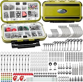 TRUSCEND Fishing Tackle & Accessories Kit, Tackle Box with Tackle Included, Fishing Sinkers Weights Hooks Swivels Snap Leader & Others, Freshwater Bass Fishing Lures Gear Kit, Fishing Gifts for Men product image